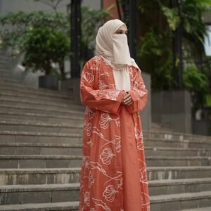 Premium Chanderi Embroidered Abaya Set 